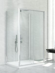 KABINA NEW CORRINA 1D PROSTOKĄTNA PRZYŚCIENNA U 120x80x195 CZYSTE 6mm ACTIVE SHIELD 2.0