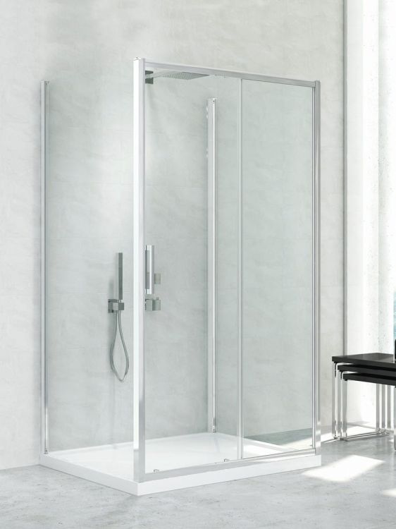 KABINA NEW CORRINA 1D PROSTOKĄTNA PRZYŚCIENNA U 120x90x195 CZYSTE 6mm ACTIVE SHIELD 2.0