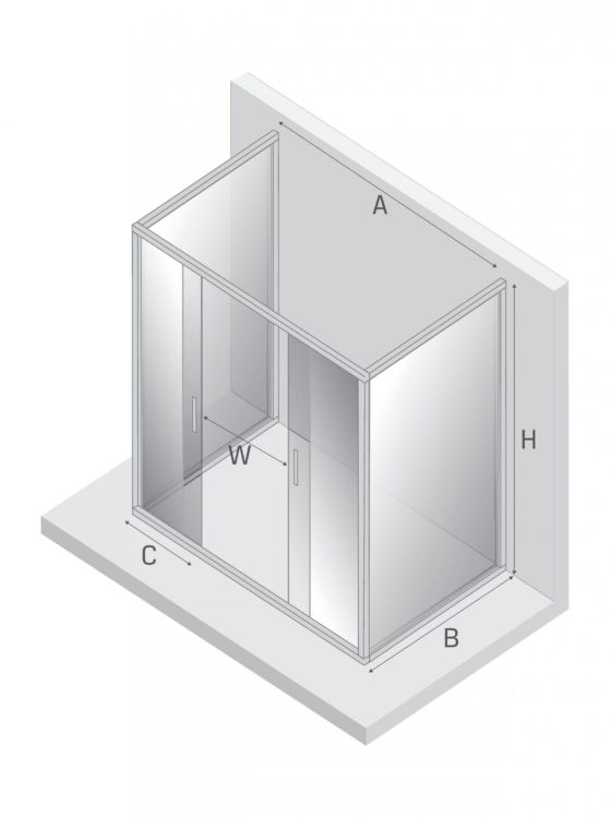 KABINA NEW CORRINA 2D PROSTOKĄTNA PRZYŚCIENNA U 160x90x195 CZYSTE 6mm ACTIVE SHIELD 2.0