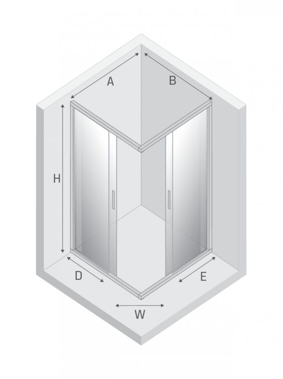 KABINA NEW PRAKTIC 2D KWADRATOWA U 80x80x195 CZYSTE 6mm ACTIVE SHIELD 2.0