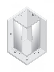 KABINA NEW PRAKTIC 2D PROSTOKĄTNA U 90x100x195 CZYSTE 6mm ACTIVE SHIELD 2.0