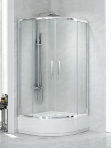 KABINA NEW PRAKTIC 2D PÓŁOKRĄGŁA U 90x90x165 CZYSTE 6mm ACTIVE SHIELD 2.0