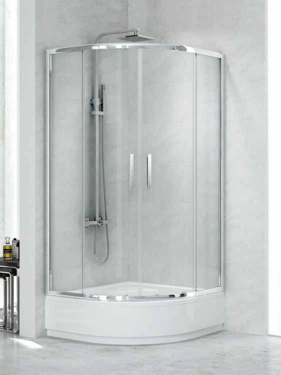 KABINA NEW PRAKTIC 2D PÓŁOKRĄGŁA U 90x90x165 CZYSTE 6mm ACTIVE SHIELD 2.0