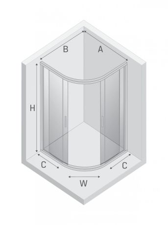 Przejdź do produktu KABINA NEW PRAKTIC 2D PÓŁOKRĄGŁA U 80x80x195 CZYSTE 6mm ACTIVE SHIELD 2.0