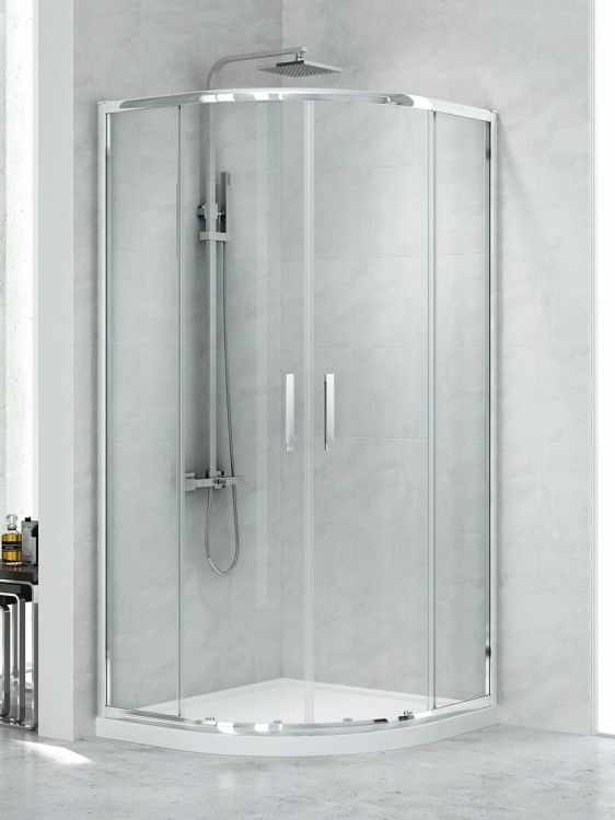 KABINA NEW PRAKTIC 2D PÓŁOKRĄGŁA U 90x90x195 CZYSTE 6mm ACTIVE SHIELD 2.0
