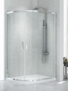 KABINA NEW MAXIMA 2D ASYMETRYCZNA U 100x80x195 CZYSTE 6mm ACTIVE SHIELD 2.0