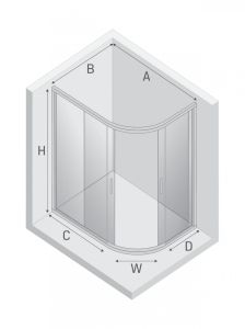 KABINA NEW MAXIMA 2D ASYMETRYCZNA U 120x85x195 CZYSTE 6mm ACTIVE SHIELD 2.0