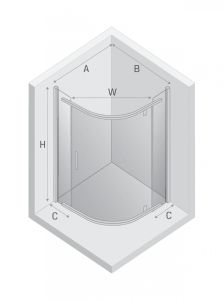 KABINA NEW KOMFORT 1D PÓŁOKRĄGŁA U 90x90x195 GRAFIT 6mm ACTIVE SHIELD 2.0