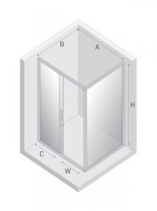 KABINA NEW VARIA 1D PROSTOKĄTNA U 120x90x190 CZYSTE 6mm ACTIVE SHIELD