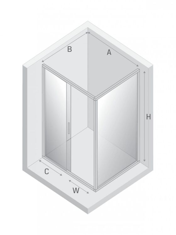 KABINA NEW VARIA 1D PROSTOKĄTNA U 120x90x190 CZYSTE 6mm ACTIVE SHIELD