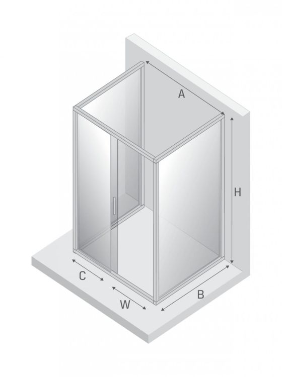 KABINA NEW VARIA 1D PROSTOKĄTNA PRZYŚCIENNA U 120x80x190 CZYSTE 6mm ACTIVE SHIELD