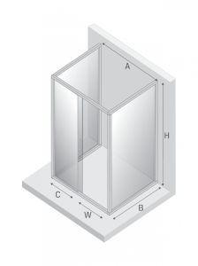 KABINA NEW VARIA 1D PROSTOKĄTNA PRZYŚCIENNA U 120x90x190 CZYSTE 6mm ACTIVE SHIELD