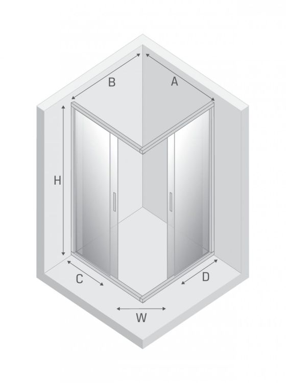 KABINA NEW VARIA 2D KWADRATOWA U 80x80x190 CZYSTE 6mm ACTIVE SHIELD