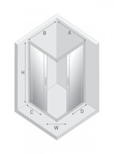 KABINA NEW VARIA 2D PROSTOKĄTNA U 80x90x190 CZYSTE 6mm ACTIVE SHIELD