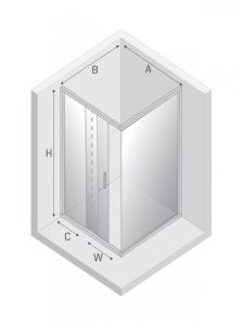 KABINA NEW VARIA 1D PROSTOKĄTNA U 100x80x190 CZYSTE 6mm ACTIVE SHIELD