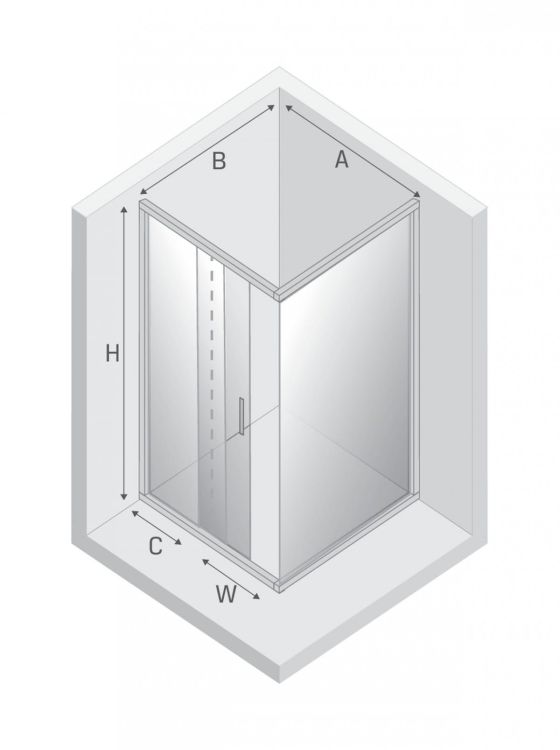 KABINA NEW VARIA 1D PROSTOKĄTNA U 100x90x190 CZYSTE 6mm ACTIVE SHIELD