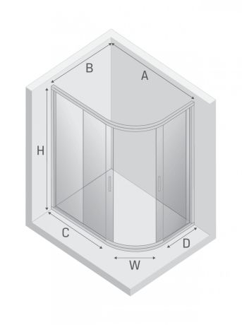Przejdź do produktu KABINA NEW VARIA 2D ASYMETRYCZNA U 100x80x190 CZYSTE 6mm ACTIVE SHIELD