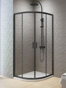 KABINA NEW VARIA BLACK 2D PÓŁOKRĄGŁA U 80x80x190 GRAFIT 6mm ACTIVE SHIELD