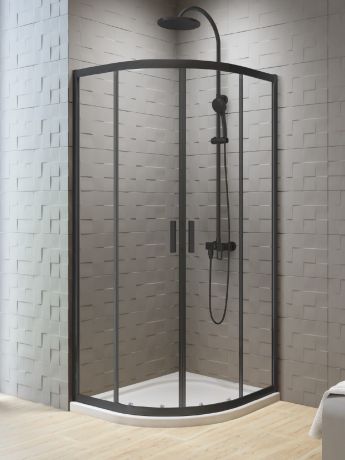 Przejdź do produktu KABINA NEW VARIA BLACK 2D PÓŁOKRĄGŁA U 90x90x190 CZYSTE 6mm ACTIVE SHIELD