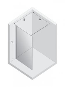 NZ2 KABINA NEW MODUS WHITE WALK-IN U 100x200 CZYSTE 8mm ACTIVE SHIELD 2.0