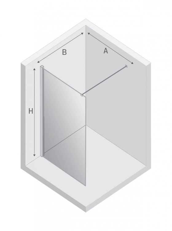 NZ2 KABINA NEW MODUS WHITE WALK-IN U 100x200 CZYSTE 8mm ACTIVE SHIELD 2.0