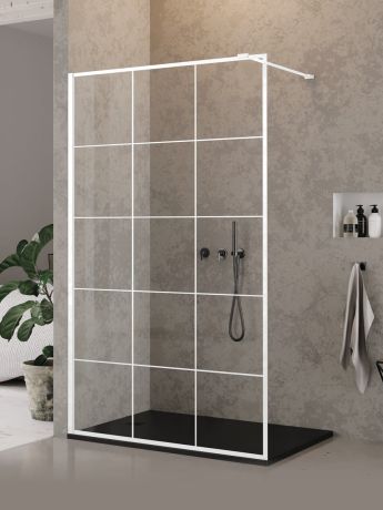 Przejdź do produktu NZ6 KABINA NEW MODUS WHITE WALK-IN U 70x200 CZYSTE 8mm ACTIVE SHIELD 2.0 WZÓR KRATKA