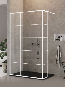 NZ6 KABINA NEW MODUS WHITE WALK-IN U 30x200 CZYSTE 8mm ACTIVE SHIELD 2.0 WZÓR KRATKA
