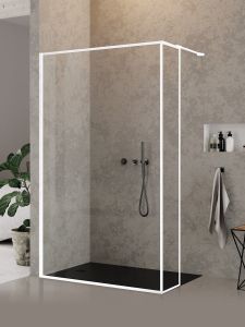 NZ6 KABINA NEW MODUS WHITE WALK-IN U 80x200 CZYSTE 8mm ACTIVE SHIELD 2.0 WZÓR RAMKA