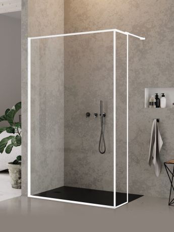 Przejdź do produktu NZ6 KABINA NEW MODUS WHITE WALK-IN U 110x200 CZYSTE 8mm ACTIVE SHIELD 2.0 WZÓR RAMKA