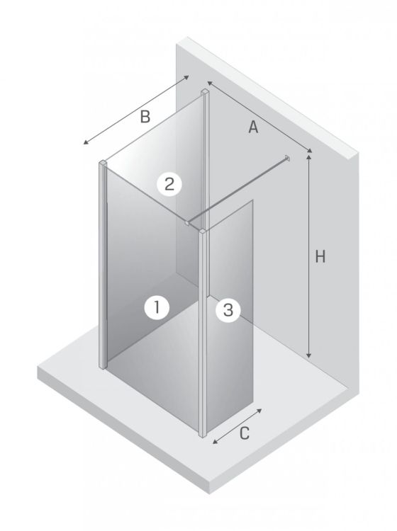 NZ2 KABINA NEW MODUS WHITE WALK-IN U 80x200 CZYSTE 8mm ACTIVE SHIELD 2.0
