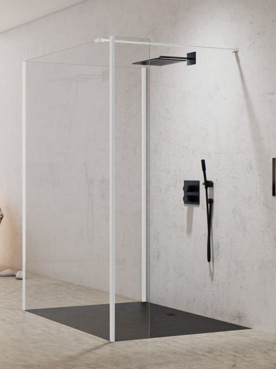 NZ2 KABINA NEW MODUS WHITE WALK-IN U 90x200 CZYSTE 8mm ACTIVE SHIELD 2.0