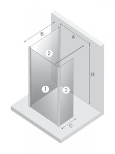 NZ2 KABINA NEW MODUS WHITE WALK-IN U 110x200 CZYSTE 8mm ACTIVE SHIELD 2.0