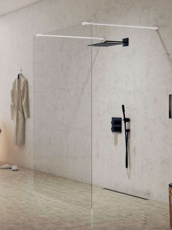 NZ2 KABINA NEW MODUS WHITE WALK-IN U 110x200 CZYSTE 8mm ACTIVE SHIELD 2.0