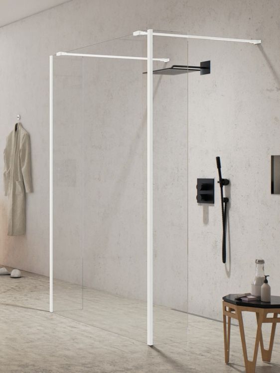 NZ2 KABINA NEW MODUS WHITE WALK-IN U 120x200 CZYSTE 8mm ACTIVE SHIELD 2.0
