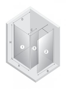 NZ2 KABINA NEW MODUS WHITE WALK-IN U 90x200 CZYSTE 8mm ACTIVE SHIELD 2.0