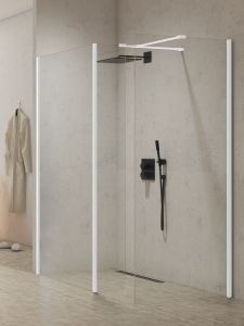 NZ2 KABINA NEW MODUS WHITE WALK-IN U 100x200 CZYSTE 8mm ACTIVE SHIELD 2.0
