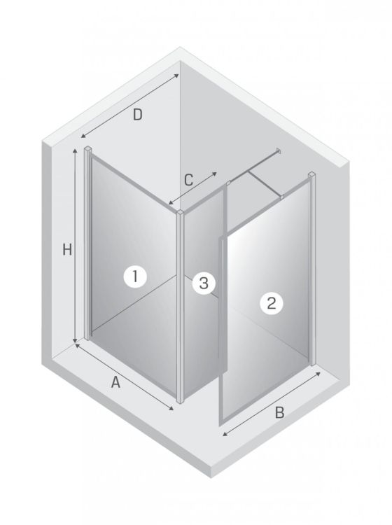 NZ6 KABINA NEW MODUS WHITE WALK-IN U 90X200 CZYSTE 8mm ACTIVE SHIELD 2.0 WZÓR RAMKA