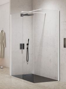 NZ2 KABINA NEW MODUS WHITE WALK-IN U 160x100x200 CZYSTE 8mm ACTIVE SHIELD 2.0