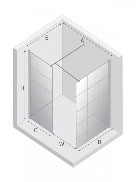 NZ6 KABINA NEW MODUS WHITE WALK-IN U 140x90x200 CZYSTE 8mm ACTIVE SHIELD 2.0 WZÓR KRATKA