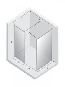 NZ6 KABINA NEW MODUS WHITE WALK-IN U 170x120x200 CZYSTE 8mm ACTIVE SHIELD 2.0 WZÓR RAMKA