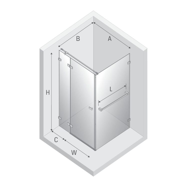 NZ4 KABINA AVEXA 1D KWADRATOWA L 110x110x200 CZYSTE 6mm ACTIVE SHIELD 2.0 WIESZAK