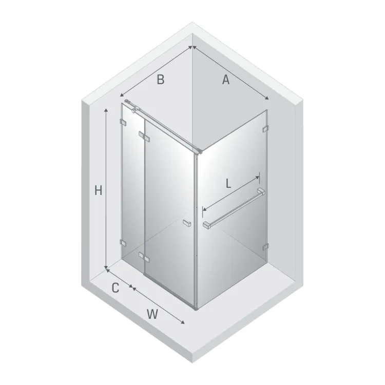 NZ4 KABINA AVEXA 1D KWADRATOWA L 120x120x200 CZYSTE 6mm ACTIVE SHIELD 2.0 WIESZAK