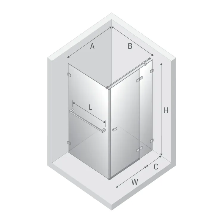 NZ4 KABINA AVEXA 1D KWADRATOWA P 100x100x200 CZYSTE 6mm ACTIVE SHIELD 2.0 WIESZAK