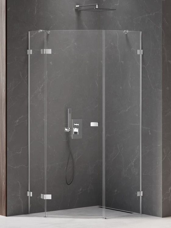 KABINA AVEXA 1D PIĘCIOKĄTNA ASYMETRYCZNA L 100x80x200 CZYSTE 6mm ACTIVE SHIELD 2.0 DRZWI LEWE