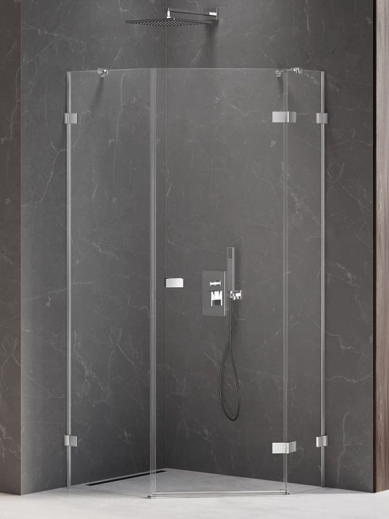 KABINA AVEXA 1D PIĘCIOKĄTNA ASYMETRYCZNA P 100x80x200 CZYSTE 6mm ACTIVE SHIELD 2.0 DRZWI PRAWE