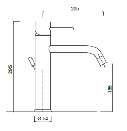 Bateria umywalkowa wysoka Giulini Futuro 6539A/K czarny mat rys.tech.