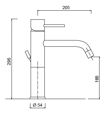Bateria umywalkowa wysoka Giulini Futuro 6539A/K czarny mat rys.tech.