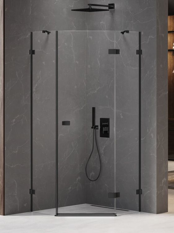 KABINA AVEXA BLACK 1D PIĘCIOKĄTNA P 90x90x200 CZYSTE 6mm ACTIVE SHIELD 2.0