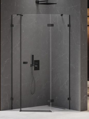 Przejdź do produktu KABINA AVEXA BLACK 1D PIĘCIOKĄTNA ASYMETRYCZNA P 100x80x200 CZYSTE 6mm ACTIVE SHIELD 2.0 DRZWI PRAWE