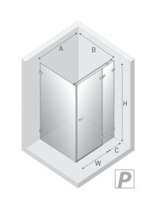 NZ2 KABINA AVEXA WHITE 1D KWADRATOWA P 80x80x200 CZYSTE 6mm ACTIVE SHIELD 2.0